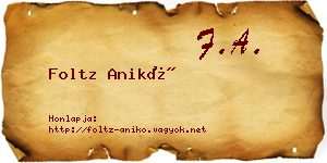Foltz Anikó névjegykártya
